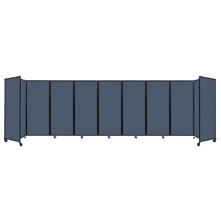 Versare Room Divider 360 Folding Portable Partition 25' x 6'10" Ocean Fabric 1182915